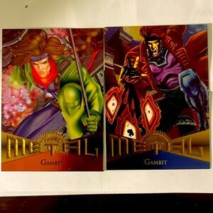 2 1995 Marvel Metal Gambit cards